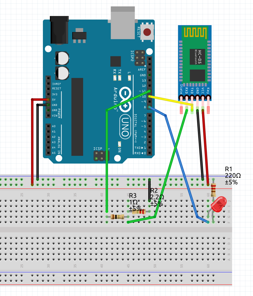 HC-05 LED Project Schematic